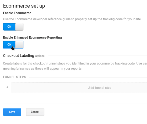 google analytics enhanced ecommerce on