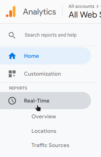 google analytics realtime